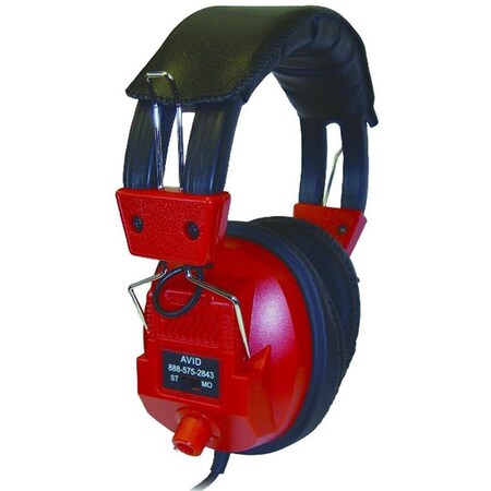 Avid Education Headphone - Volume Control- Single 3.5 mm. Pin- Adapter- Red 1EDU-AE808R-ED